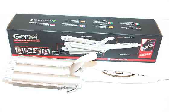 Потрійна плойка (щипці для волосся) керамічне покриття Gemei GM 1988 Вінниця