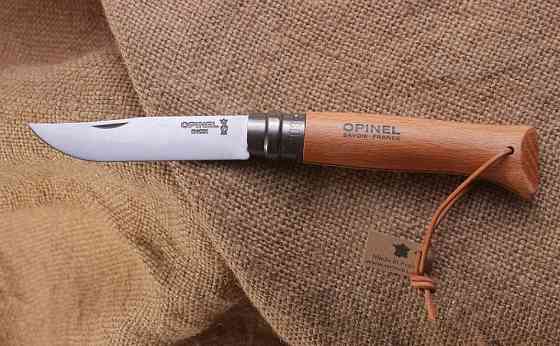 Туристичний Ніж з темляком Opinel Inox No8 VRI бук (001321) Неіржавка сталь Нововолинськ