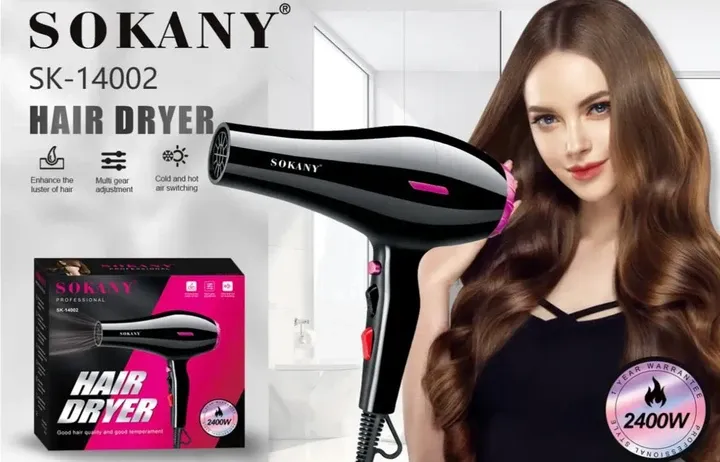Фен для волосся SK-14002 2400 Вт з 2 режимами швидкості та температури, петля для підвішування, потужний фен Одеса - фото 1