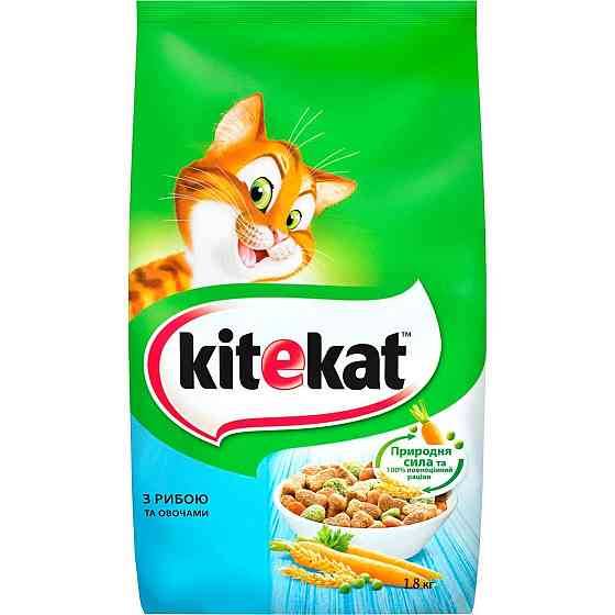 Сухой корм для взрослых кошек KiteKat (КитиКет) с рыбой и овощами 1.8 кг Винница