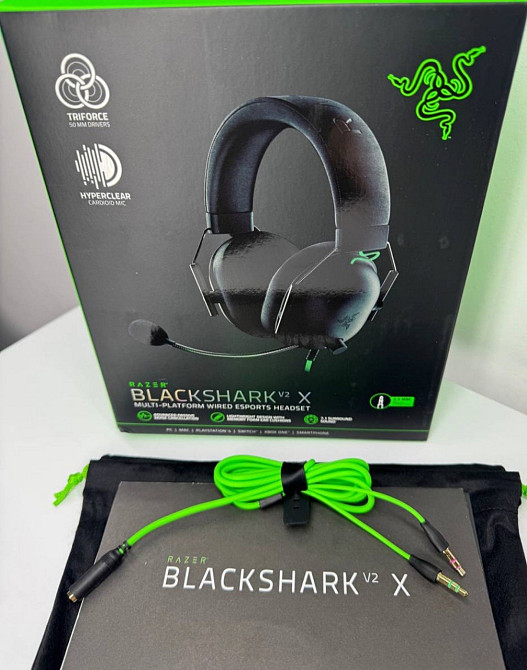 Наушники Razer Black Shark V2 X , Геймерский игровые Hyper X Logitech Киев - изображение 3