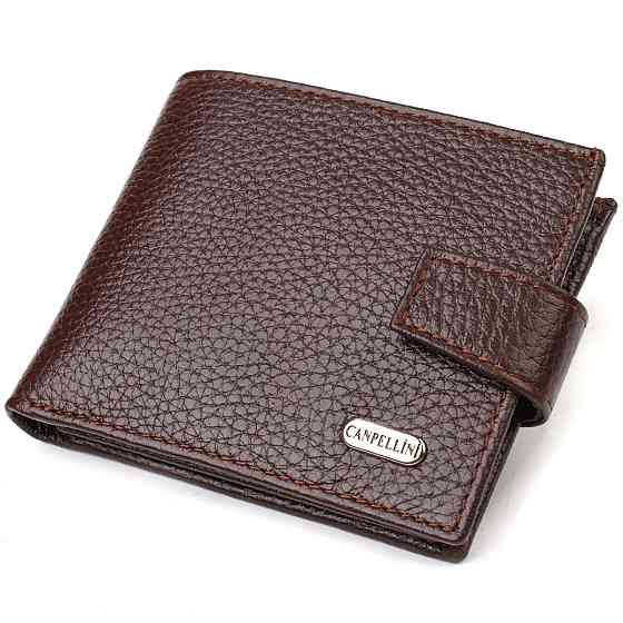 Идеальное портмоне для мужчин из натуральной зернистой кожи CANPELLINI 21881 Коричневое Киев