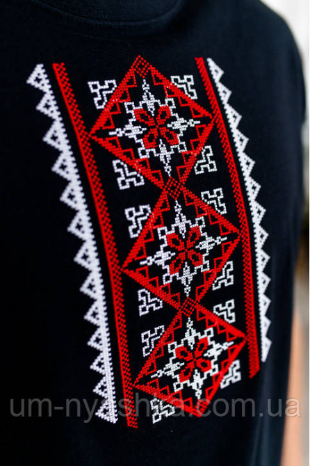 Мужская вышиванка с коротким рукавом футболка вышиванка Оберег Кривой Рог - изображение 2