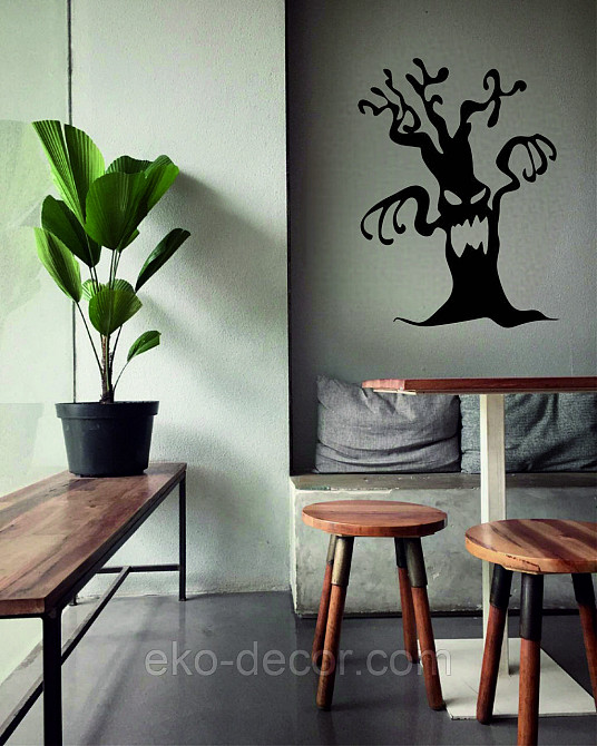 Декоративне настінне Панно «Хелловіїн, силует дерева», Декор на стіну 110*82 см, Чорний Київ - фото 6