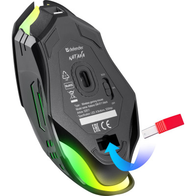 Мишка Defender Katana GM-511 LED Wireless Black (52511) Вінниця - фото 3