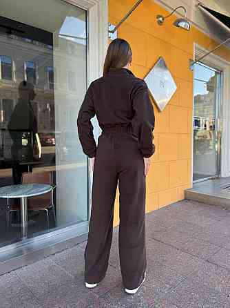 Женский теплый комбинезон из турецкого флиса Шоколад, 42/44 Одесса