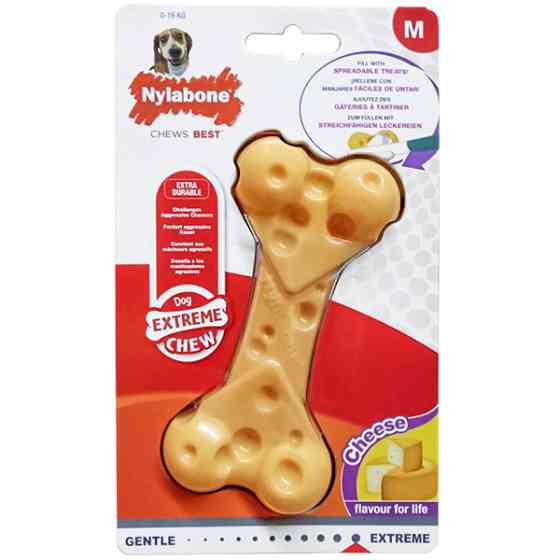 Nylabone Extreme Chew Cheese Bone НІЛАБОН СИРНА КІСТКА жувальна іграшка для собак, смак сиру Київ