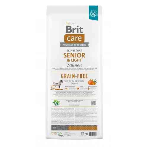 Корм сухий Brit Care Dog Grain-free Senior and Light для старіючих собак беззерновий з лососем 12 кг Київ