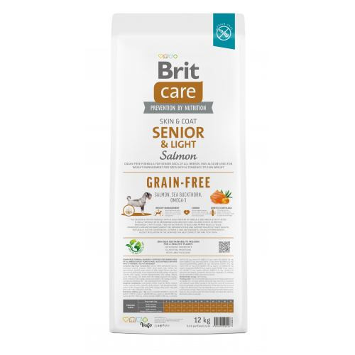 Корм сухий Brit Care Dog Grain-free Senior and Light для старіючих собак беззерновий з лососем 12 кг Київ - фото 5