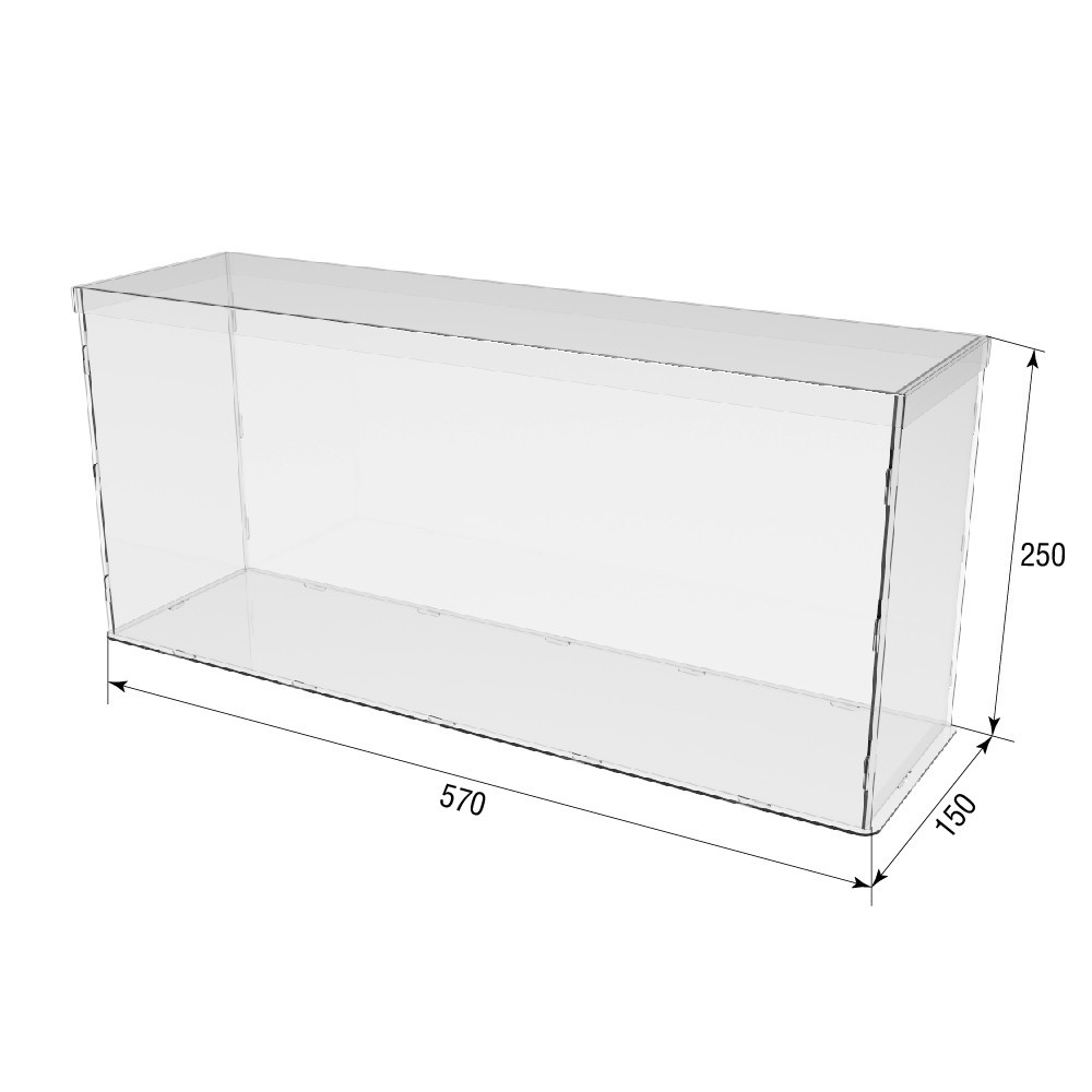 Коробка акриловая EKOSTAR 570х150х250 с крышкой Киев - изображение 3
