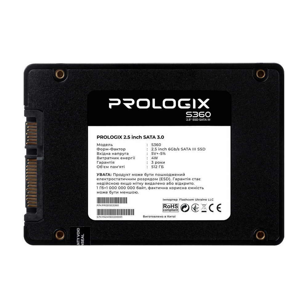 Накопичувач SSD 512 GB Prologix S360 2.5" SATAIII TLC (PRO512GS360) 2.5" Харків - фото 2