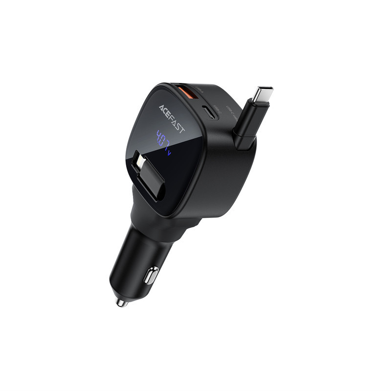 Автомобильное зарядное устройство ACEFAST B17 95W car charger with telescopic cable Black Одесса - изображение 1