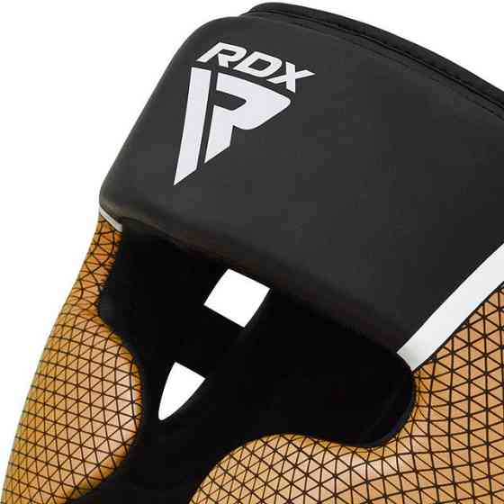 Боксерський шолом RDX AURA PLUS T-17 Black Golden L (капа у комплекті) Каменское