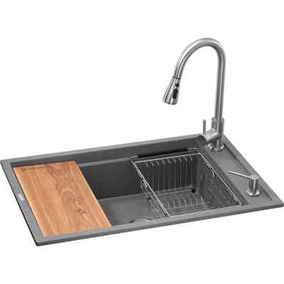 Мийка кухонна GRANADO Basic Estella grafito (+ змішувач Campo LUX inox + дозатор Redondo inox + кошик (ksg0109) Вінниця