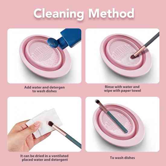 Ванночка для мойки кисточек макияжа складная (розовый) Винница