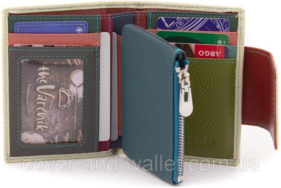 Невеликий жіночий гаманець молочного кольору на магнітній застібці ST Leather Київ - фото 4