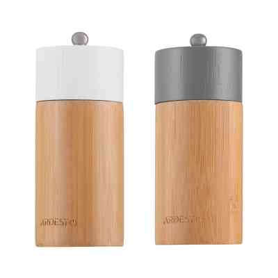 Мельница для специй Ardesto Midori, Набір 2 шт х 35мл для солі та перцю сірий, білий (AR1411B) Винница