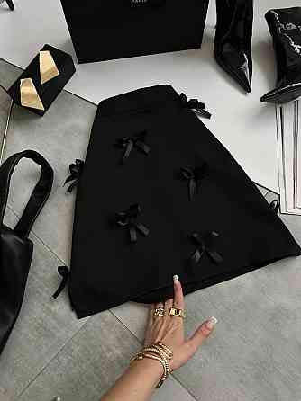 Женская трендовая юбка с бантиками костюмка Одесса