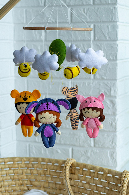 Дитячий музичний мобіль на ліжечко WooolyWool «Веселі дівчатка» з 35 мелодіями Київ - фото 4