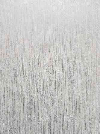 Шпалери вінілові на флізелін Marburg 82192 Giulia однотонні бежеві, сірі з сріблом в тонку смужку Київ