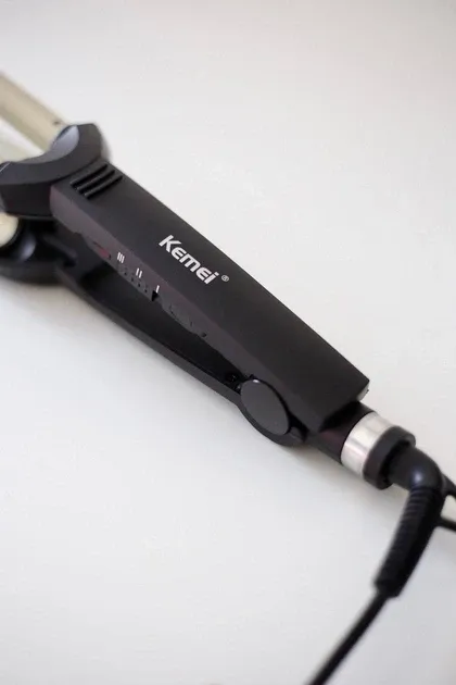 Подвійна плойка-хвиля для волосся з керамічним покриттям, терморегулятором та безпечним наконечником Одеса - фото 6