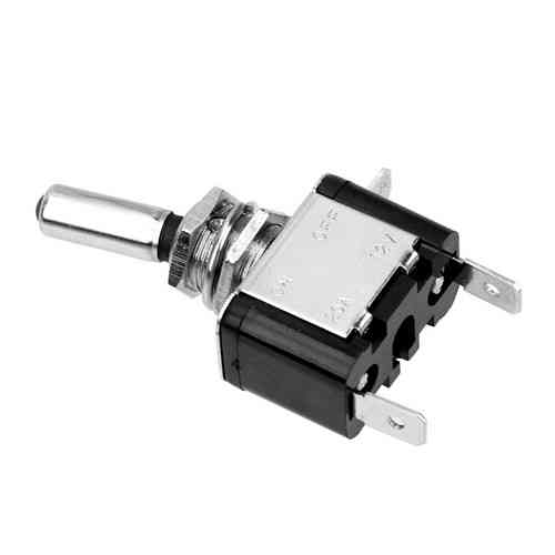 Тумблер живлення 12В 20А з синім LED і захисною кришкою, металевий перемикач SPST Київ