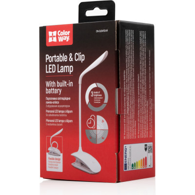 Настольная лампа ColorWay LED Flexible & Clip with built-in accumulator 500mAh (CW-DL04FCB-W) Винница - изображение 11