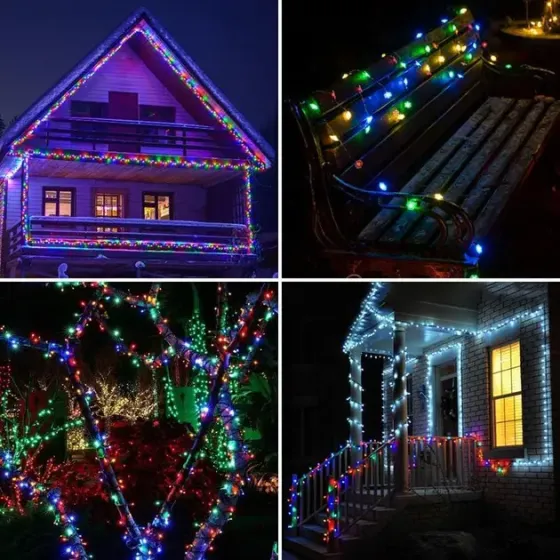 Гирлянда Роса 200 м МУЛЬТИК – зеленая нить, пульт, 8 режимов Коломия