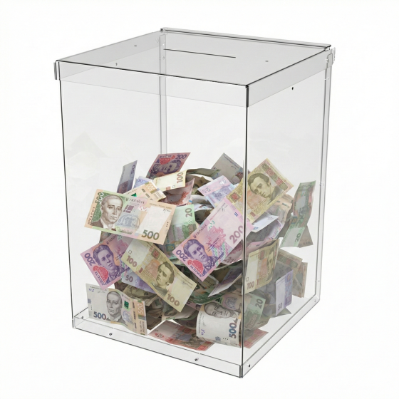 Ящик EKOSTAR без замка для пожертвований и сбора денег 215x200x300. Объем 13 литров Киев