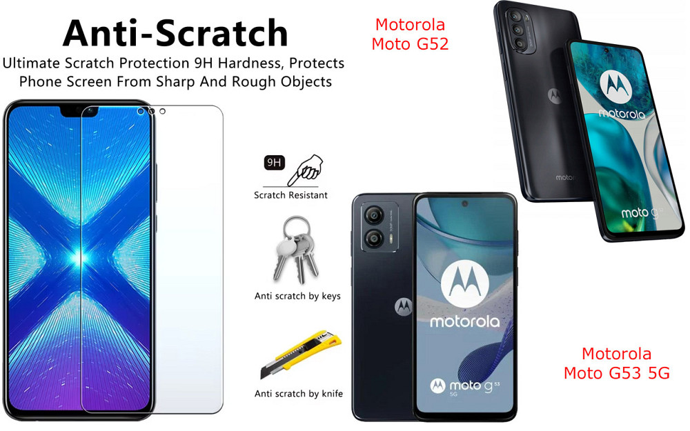 Защитное стекло NeoGlass для Motorola Moto G52, Moto G53 5G – ультрапрозрачное и устойчивое Киев - изображение 1