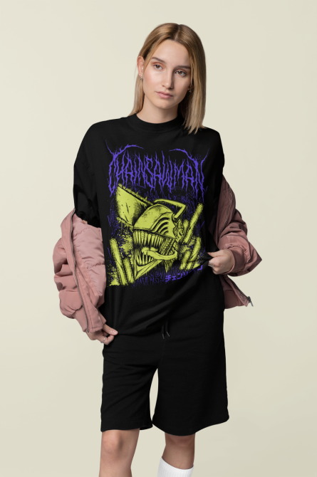 Футболка для мальчика аниме Человек-бензопила оверсайз (рост от 165 до 180 ) Черний AnimeJ0722m Днепр - изображение 2