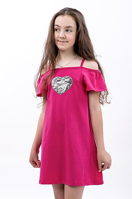 Сарафан, літній для дівчат, маліновий топ 152 Крохатушка одяг Київ - фото 1
