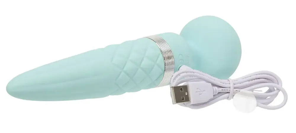 Вібромасажер 2в1 PILLOW TALK - Sultry Teal, класичний масажер і вібратор з ротацією, підігрів Львов - изображение 2