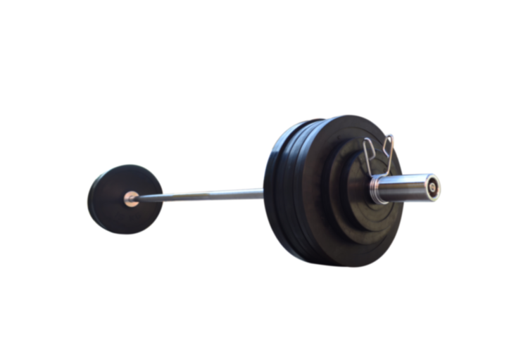 Обгумована штанга на 125 кг з олімпійським грифом Гантелі, гирі, штанги та диски металеві розбірні Київ - фото 1