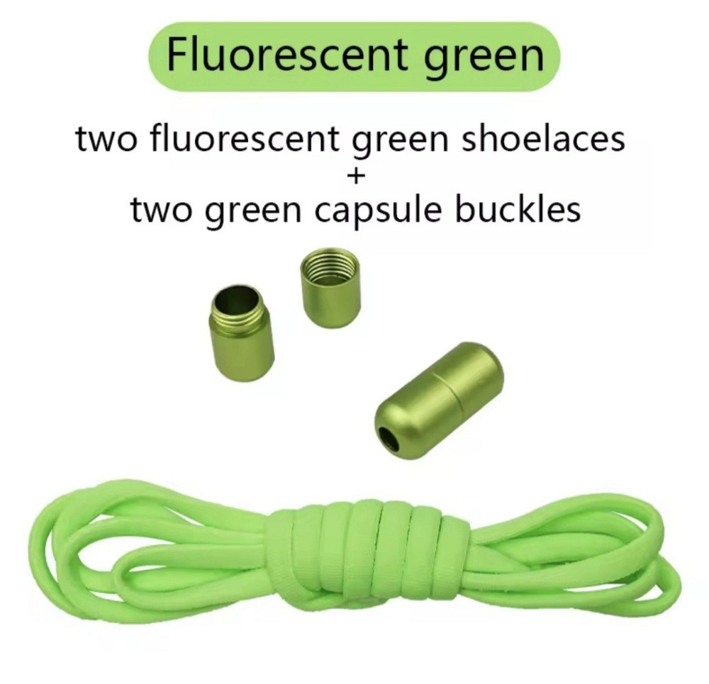 Шнурки еластичні без зав'язок з застібками в один колір Салатовий Сміла - фото 1