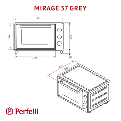 Электропечь Perfelli MIRAGE 37 GREY Винница - изображение 7