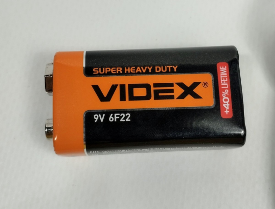 Батарейка Крона VIDEX 9В для мультиметров и игрушек Киев