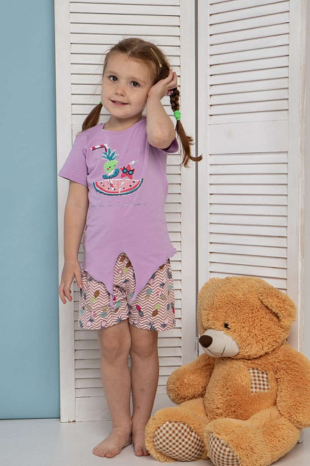 Піжама дитяча Комплект на дівчинку з шортики — літні фрукти Nicoletta 85318 Київ - фото 1