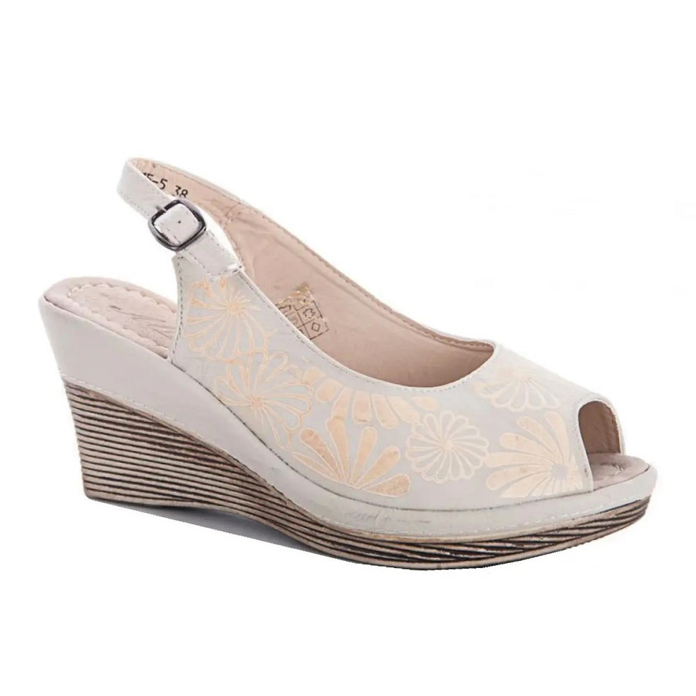 Жіночі Сандалії Босоніжки на Танкетці Платформа Бежеві Літні (розміри: 36,37,38,39,40,41) — 75-5 Дніпро - фото 1