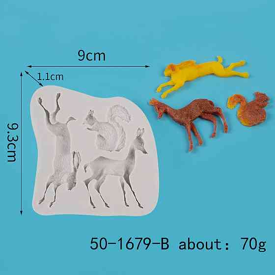Молд силиконовый Животные 90 на 93 мм серый Киев