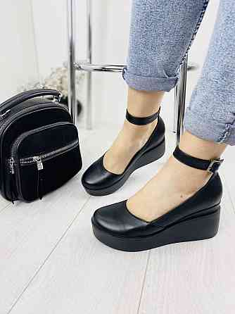 Туфлі жіночі Т-лето чорні шкіра натуральна платформа 2/7 см 39 р. (2732) Коломия
