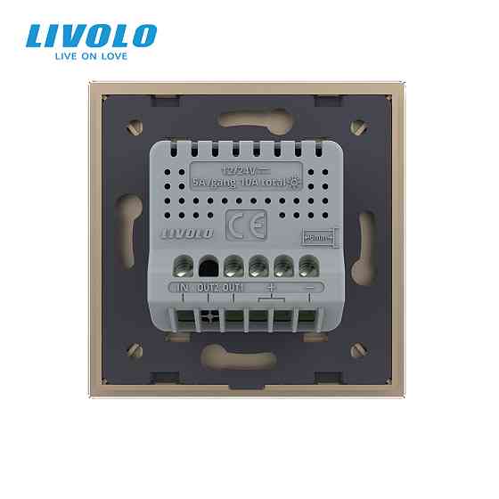 Сенсорна кнопка 1 сенсор 12/24V Livolo золотий скло (VL-C701CH-13) Коломыя