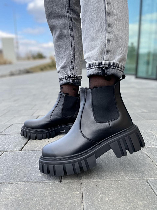 Жіночі черевики M.KRAFT чорні натуральна шкіра весна-осінь висота 12см підошва 3/5см (2033/2) Коломия - фото 10