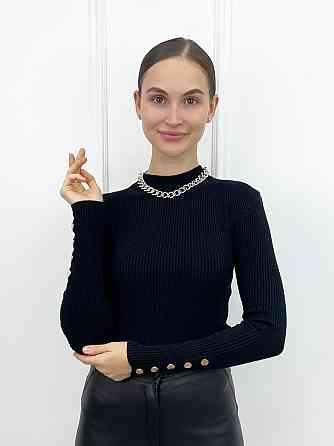 Жіночий трикотажний гольф з кнопками "Lissom" оптом I Розпродаж моделі Київ