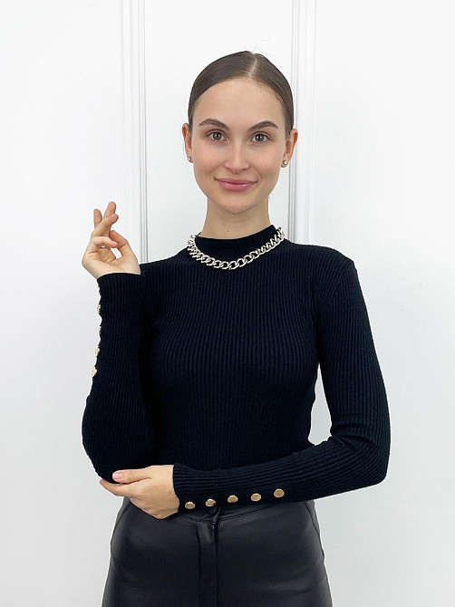 Жіночий трикотажний гольф з кнопками "Lissom" оптом I Розпродаж моделі Київ - фото 6