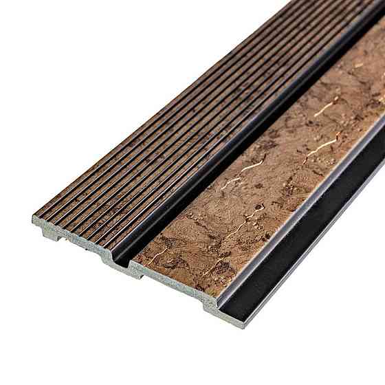 Рейка декоративна PS 2900х120х12мм Коричневий із золотими прожилками SW-00001749 Київ