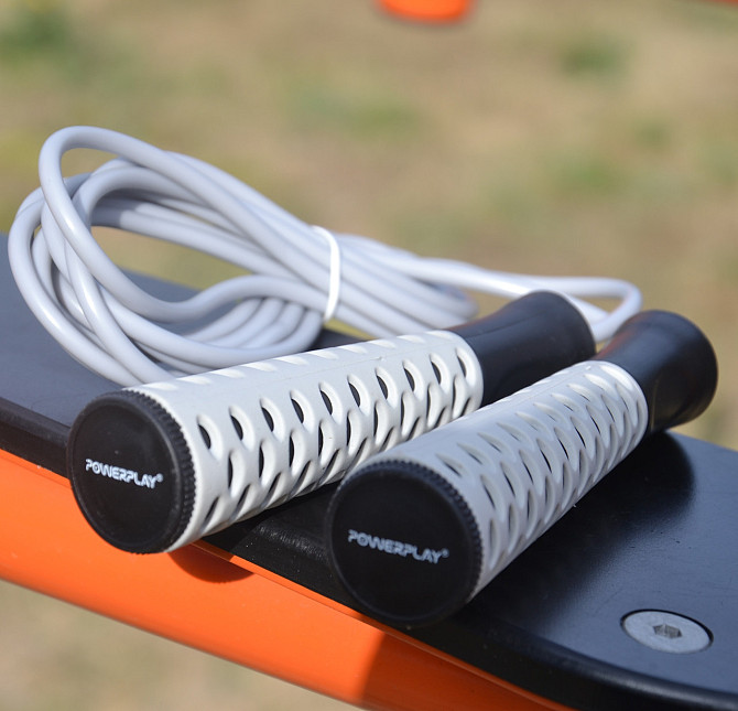 Скакалка PowerPlay 4206 Jump Rope PRO+ Сіро-чорна (2,75m.) Каменское - изображение 8