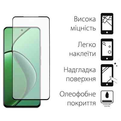 Скло захисне Dengos Full Glue Realme 12 4G Black (TGFG-415) Вінниця