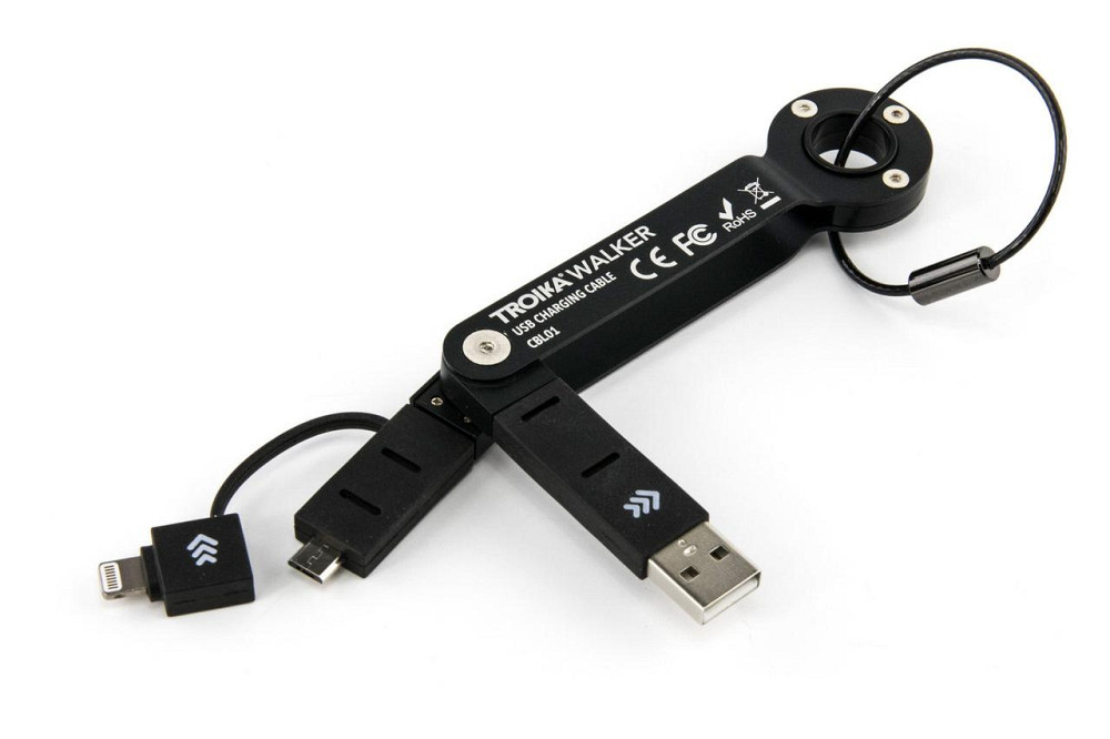 Брелок-адаптер Troika Walker USB MicroUSB метал Чорний Вінниця - фото 6