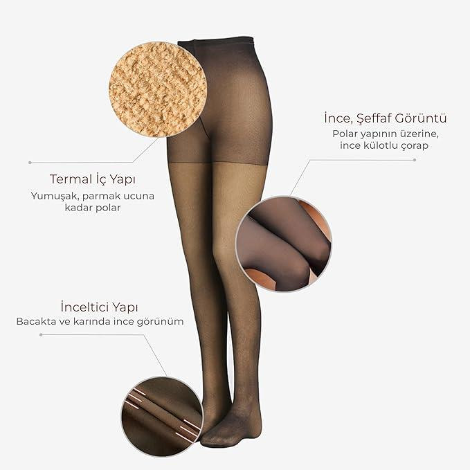 Жіночі термо колготи на хутрі Hot Feet 300D XL Київ - фото 4